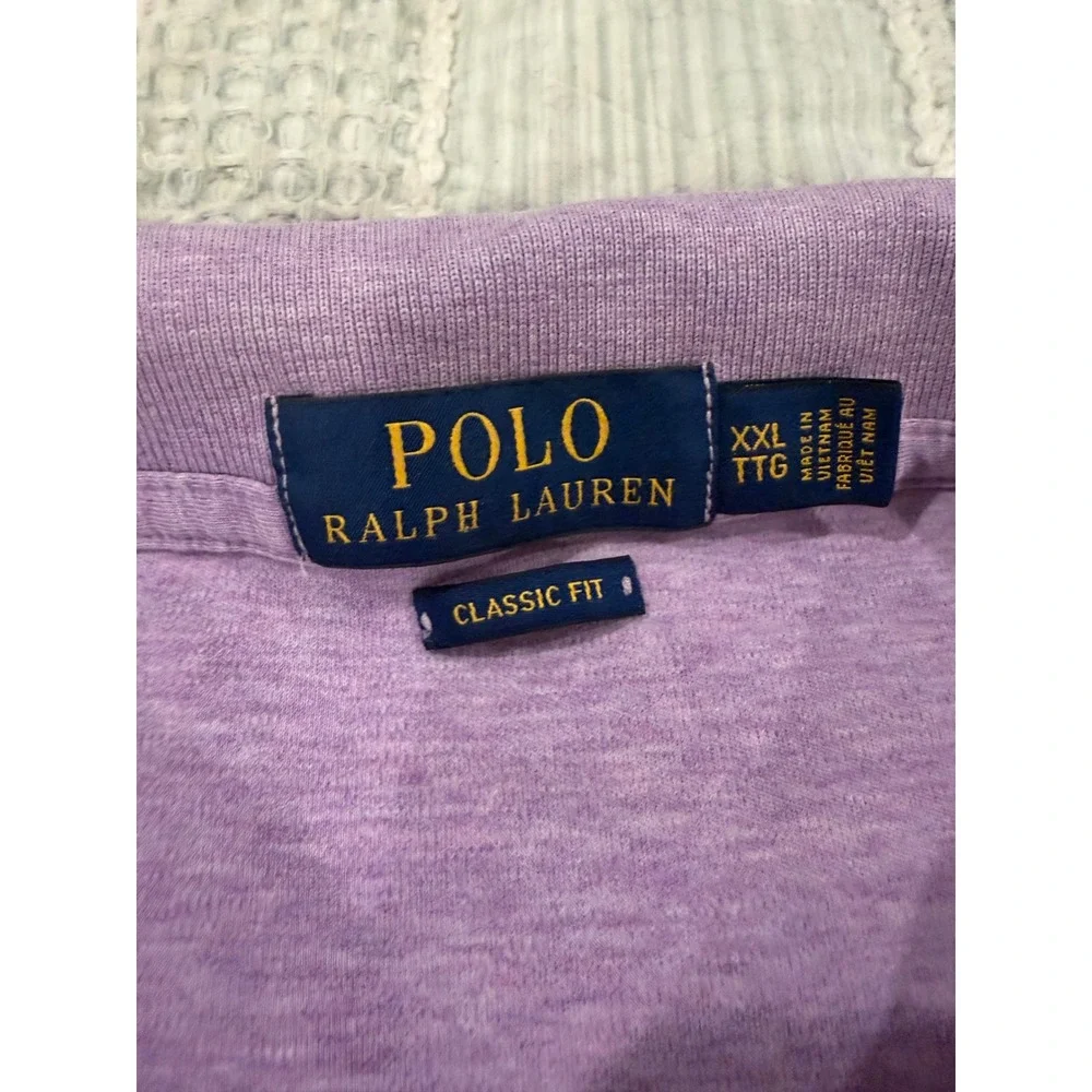 Polo Ralph Lauren Mens XXL‎ Heathered Purple Classic Fit Short Sleeve Polo Shirt